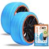ISSE Catene da neve riciclate per auto T-70 | Catene da neve in tessuto riciclato -Omologate Italia EN 16662-1- Catene per auto di tutti i giorni per neve e ghiaccio - Kit di 2 catene