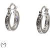 Orecchini oro bianco 18 kt 750 cerchi zirconi -1037/ST-
