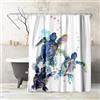 Americanflat Tenda Doccia 180x188 cm - Tenda Vasca da Bagno 100% Poliestere - Tenda per Doccia con Anelli in Metallo e 12 Ganci - Shower Curtain Resistente all'Acqua - Blu e Bianco