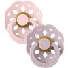 Bibs - Ciuccio Boheme Rotondo Lattice Rosa/Lilla Scuro 0-6 m Taglia 1 Confezione 2 Pezzi