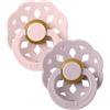 Bibs - Ciuccio Boheme Rotondo Lattice Rosa/Lilla Scuro 6+ m Taglia 2 Confezione 2 Pezzi