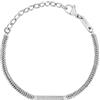 Breil, Collezione Ted Ext, Bracciale Uomo in Acciaio Lucido, Catena Multidisco con Elemento Centrale Zirconi Bianchi, Chiusura Regolabile, Lunghezza fino a 22 cm, Idea Regalo Uomo