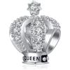 LSxAB Ciondolo scintillante a forma di corona regina per donne e ragazze, regalo di compleanno compatibile con braccialetti Pandora, Metallo, Nessuna pietra preziosa