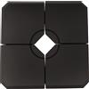 EasyComfort Base per Ombrellone a Braccio da 4 Pezzi Riempibile con Acqua o Sabbia per Basi a Croce da 100x100cm, Nero