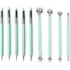 JSUOEO Set di 9 utensili da modellazione per ceramica, set di strumenti per intaglio e punta in gomma morbida, per modellare, strumenti per la scultura, colore verde