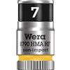Wera, 8790 HMA HF Bussola per cricchetto Zyklop con attacco da 1/4 con ritegno vite, 7,0 mm