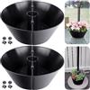 EBaokuup Confezione da 2 fioriere a ombrello per tavolo da patio, vaso semicircolare in PVC, adatto per pali per ombrelli fino a 5,1 cm di diametro, vaso per fiori a ombrello, per piante da giardino e