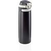 Leifheit Flip Borraccia termica 600 ml, Borraccia acciaio con chiusura ermetica e resistente al calore, Pratico thermos caffè portatile, nero
