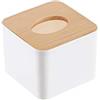Fdit Dispenser per fazzoletti Organizzatore di Stoccaggio in Legno con Coperchio in Legno in Plastica per Scatola di Fazzoletti Rimovibile(Quadrato)