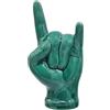 sicilia bedda - Mano Corna in Ceramica di Caltagirone - Altezza 18 Centimetri - Vari Decori (Verde Acqua)