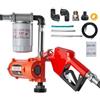 VEVOR Pompa di Trasferimento Carburante 12 V CC 10 GPM, Kit Pompa di Estrazione per Trasferimento Diesel Portatile con Ugello di Spegnimento Automatico, Tubo di Scarico, Antideflagrante