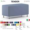 SEIPO TENDER TN0006 Pouf 2 posti attesa imbottito Base piedini fibre vetro cromati SEIPO ECOPELLE D2