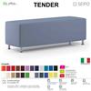 SEIPO TENDER TN0008 Pouf 3 posti attesa imbottito Base piedini fibre vetro cromati SEIPO ECOPELLE D2