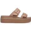 Crocs Brooklyn Buckle Low Wedge, Sandali Donna, Latte, 33/34 EU