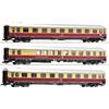 ROCO 6200122 Scala HO Set tre carrozze a carrelli Rheingold AKE