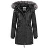 Geographical Norway - Giacca invernale da donna Coracle/Coraly XL con cappuccio in pelliccia Nero II XXL