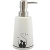 MSV Dispenser di Sapone in Ceramica GATITOS in Bianco e Nero
