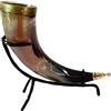 THE ANTIQUE HOUSE Tazza medievale vichingo, corno di bue, tazza con tavolo da ufficio, supporto in ferro