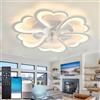 Fachae Lampadario con Ventilatore da Soffitto Compatibile con Alexa Blanc