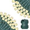 FairyGlim Luci a stringa di Natale a batteria, 33 FT (10 m) 100 mini luci LED a stringa con timer e 8 modalità, filo verde impermeabile per esterni, luci a stringa per albero di Natale, decorazione per interni