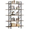 YITAHOME Libreria a 5 Livelli, Libreria Artistica Moderna, Scaffale per Libri, Scaffali in Soggiorno/Casa/Ufficio, Organizzatore Porta Libri per Libri/Film - Marrone Rustico