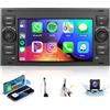 VECHTEL 2G+64G Autoradio Android 13 per Ford Focus Fiesta C/S-Max Transit Galaxy Mondeo Connect, 7 HD Schermo Tactile Stereo Auto co Carplay Android Auto Wireless GPS WiFi USB Bluetooth FM RDS