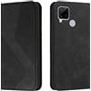 Mo-Somnus Cover per OPPO Realme C12/C15/C25/C25S/7i/ Narzo 20/Narzo 30A, Custodia Portafoglio Cover Protettiva Libro Case Flip Wallet Custodia Pelle PU con [3 Slot per Schede] [Magnetica] (Nero)