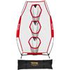 VEVOR Rete da Allenamento Portatile Rete Rimbalzo per Calcio Rugby Baseball 168 x 77 x 245 cm con 3 Tasche per Bersagli, Borsa Portaoggetti Portatile e Cinghie, Allenamento con Bersaglio, Rossa