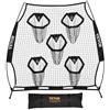 VEVOR Rete da Allenamento Portatile Rete Rimbalzo per Calcio Rugby Baseball 208 x 91 x 189 cm con 5 Tasche per Bersagli, Borsa Portaoggetti Portatile e Cinghie, Allenamento con Bersaglio, Nero