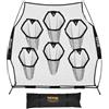 VEVOR Rete da Allenamento Portatile Rete Rimbalzo per Calcio Rugby Baseball 274 x 106 x 243 cm con 6 Tasche per Bersagli, Borsa Portaoggetti Portatile e Cinghie, Allenamento con Bersaglio, Nero