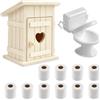 GTYARYUA Toilette per Casa delle Bambole, 3 PCS Accessori Casa Bambole, Accessori per Bambole, Bambole Miniature Accessori, Set da Bagno per Casa delle Bambole, Regali di Compleanno per Bambini