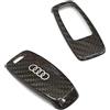 Audi 4M80712083Q0 - Mascherina per chiavi in carbonio, con logo ad anelli, solo per chiavi 8Y0959754 e 4N0959754