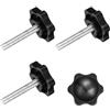 QUARKZMAN 4pz Manopola a Vite di Serraggio, M6 x 35mm Manopola Stella a Forma Esagonale Impugnature Plastica Maniglia Vite Serraggio Manuale per Base Ombrellone Mobili Meccanici, 32mm Dia