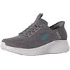 Skechers Uomo Skech-Lite Pro Primebase Slip-In ALLENATRICE, Charcoal Mesh/Blue Trim, 46 EU