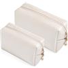 Sohynca Set di 2 borse cosmetiche in pelle PU per le donne borsa per il trucco minimalista per uso quotidiano borsa portatile piccola borsa cosmetica ordinata borsa da toilette resistente all'acqua