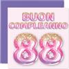 Stuff4 88° Biglietto Auguri Compleanno Donne, Palloncini Glitter Rosa Viola