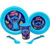 Stitch Disney Stitch - Set Pranzo Bambini 5 Pezzi, Plastica Senza BPA, Sicuro in Microonde