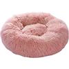 Rumplex Letto per cani Fluffy Cloud Donut Cuscino lungo peluche rotondo lavabile carino caldo cuccia per cani di piccola taglia gatto 40 x 40 cm (rosa)