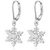 EUDORA Harmony Ball Orecchini a Fiocco di Neve S925 Argento Sterling Fiocco di Neve di Natale Ciondola Orecchini Pendenti Vacanze Invernali Gioielli Regali per Le Donne Amante dei Fiocchi di Neve