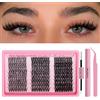 KOSLEOW Kit Extension Ciglia 300 Pezzi, Ciglia Finte a Ciuffetti Singoli 30D/40D/50D Mix 10-16mm, Set Professionale con Colla e Pinzetta per Effetto Naturale e Volume, Ideale per Principianti