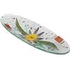 SOSPIRI VENEZIA Svuotatasca Piatto Soprammobile Decoro Floreale Vetro Murano Centrotavola Arredo Casa Idea Regalo Realizzato a Mano Made Italy (cm 28X11 Ovale)