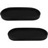 JRSHIRLEYLTD 3 Pezzi Nero Vassoi Ovali Bagno, Vassoi Decorativi in silicone, Vassoio Portaoggetti,Vassoio Bagno,Decorazione moderna Vassoio,Nero Portaoggetti,per soggiorno, lavandino