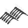 Mainetti Grucce Gommate per Cappotti, Felpe, Giacche, Abiti Pesanti, Appendini in Plastica, Stampelle Robuste e Antiscivolo, Made in Italy, Set di 10 Pezzi (Nero con Gancio Zincato, 45cm)