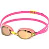 Speedo Adulto Unisex Occhialini da Nuoto Fastskin Socket 2.0 Specchiati, Melone Neon/Vermillion/Specchio Oro, Taglia Unica