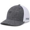 Columbia PFG Mesh Ball cap, Griglia Heather/Bianco/Bandiera Pesce USA, L/XL