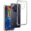 REY Pack 3X Pellicola salvaschermo e Cover Anti-Shock per TCL 50 5G, Vetro temperato e Silicone TPU ad Alta Resistenza