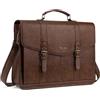 MOSISO Borsa a Tracolla per Uomo e Donna, 15.6 Pollici Borsa a Tracolla Vintage Pelle PU Laptop, 15-16 Pollici Borsa Computer, Borsa Casual per Ufficio, Lavoro, Viaggio, Business, Universita, Marrone
