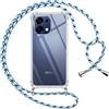 Pnakqil Cover per Oppo A6 Pro 5G/4G con Cordino, Trasparente Custodia con Laccio Tracolla Cellulare Girocollo Collana Protettiva per Oppo A6 Pro 5G/4G 6.57 Pollic, Blu