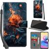 PHINIENLAND Cover per Xiaomi Redmi Note 10 5G / Note 10T 5G Case PU Pelle Custodia [Kickstand] [Chiusura magnetica] [Slot per Schede], Portafoglio Flip Custodia per Xiaomi Poco M3 Pro 5G,Fiamma