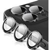 Oelrstfe Pellicola Fotocamera per iPhone 14 Pro/14 Pro Max,Posteriore Obiettivo Protezione Vetro Temperato,HD Trasparente Lente Schermo,Durezza 9H Anti-graffio Ultra Resistente Glitter Camera,Nero